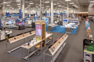 Sales floor of a Best Buy retail store building designed by SGA Design Group.