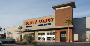 Exterior of a Hobby Lobby retail store building architecture by SGA Design Group.