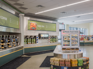 Drink station in a Muckleshoot Market convenience store designed by SGA Design Group.