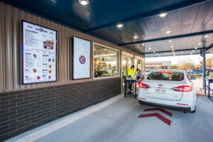 The 7Brew building drive-through designed by SGA Design Group.